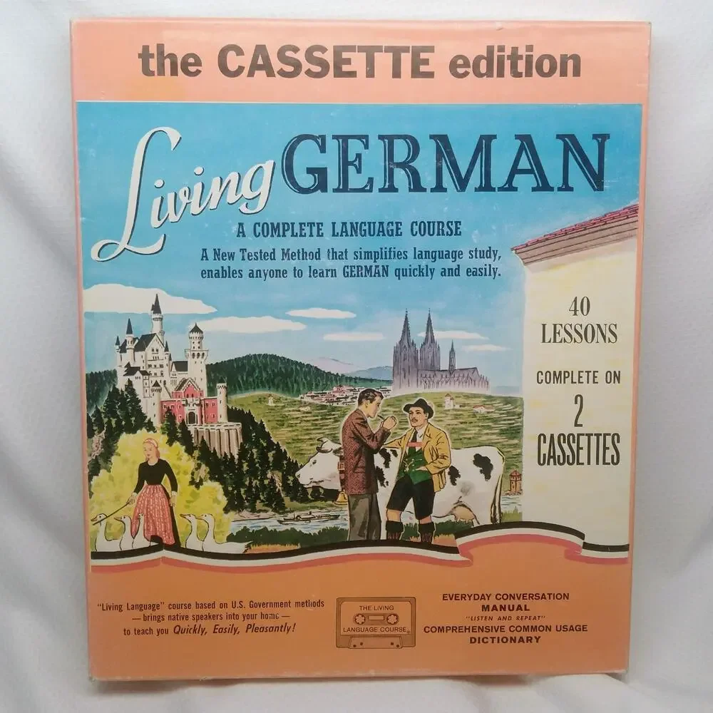 Living Language Living German Complete Cassette Edition Course Book Vintage Set